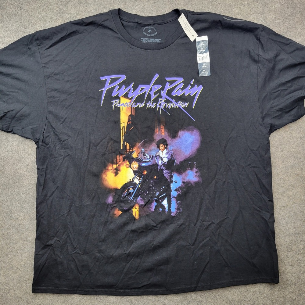 Prince T-Shirt‎ Mens 3XL  Purple Rain Graphic Black Revolution Estate Official